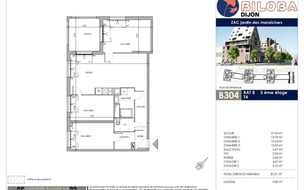 Appartement à vendre    4 pièces • 84,75 m2 Dijon