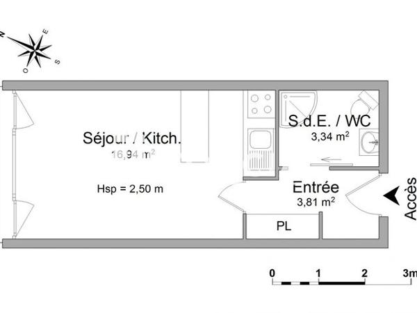 Location Studio 24.1 m² - 5 RUE DE TURIQUE Nancy 54000