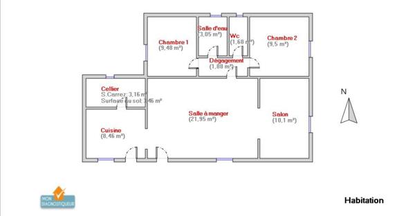 Maison à vendre 3 pièces 69,26 m² Pujaut