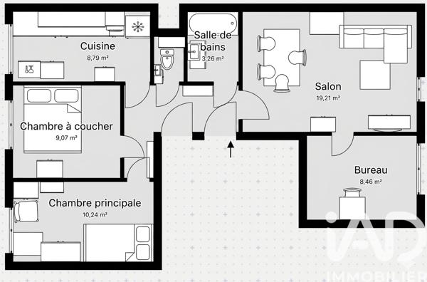 Appartement à vendre 4 pièces 67 m² Issy-les-Moulineaux
