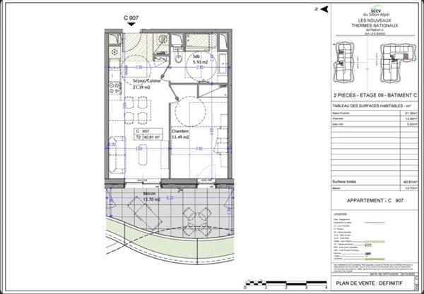 Appartement à vendre 2 pièces Confort et élégance au cœur d’un site historique AIX LES BAINS (73)