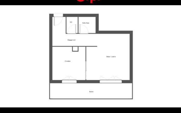 Appartement à vendre    2 pièces • 37 m2 Gaillard