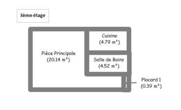 Appartement 1 pièce - 30 m² Exclusivité efficity
