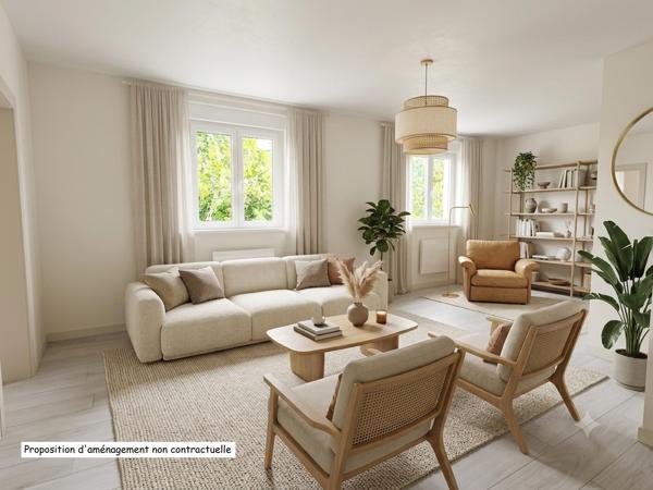 Maison 90m², 3 chambres et jardin