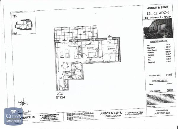 Appartement à louer 3 pièces 61.7m²