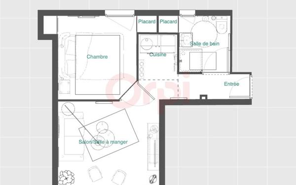 Appartement à vendre    2 pièces • 27 m2 Saclay