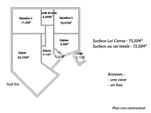 Appartement 3 pièces - 73 m² Exclusivité efficity