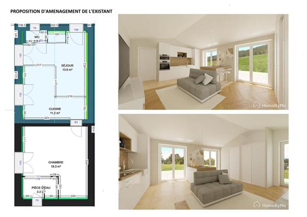 Maison 50m² sur terrain 2 500m², Divatte sur Loire (44450)