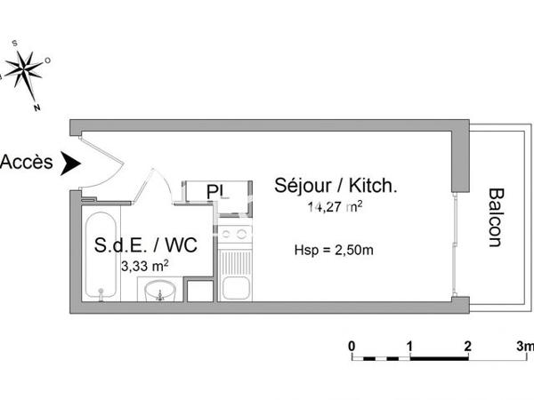 Location Studio 17.6 m² - 10 RUE JOUIS APPT N°4 Talence 33400