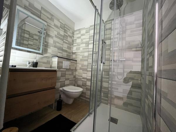 Sainte Livrade sur Lot, studio rénové à NEUF de grande qualité de 21 m² MEUBLÉ. Situé au deuxième et dernier étage d'un immeuble tranquille, ce studio est lumineux et très bien équipé : cuisine équipée avec hotte, plaques, four, lave-linge, séjour , Sainte livrade sur lot
