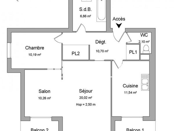 Location Appartement 3 pièces 71.67 m² - 8 CHEMIN DU TIVOLI Tournon Sur Rhone 07300