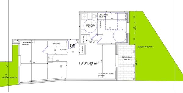 Appartement T3 neuf centre-ville Albi  avec jardin et parking