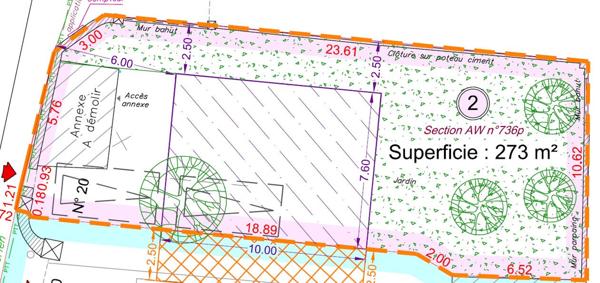 Terrain HYPER CENTRE VILLE €210 000 ** - Référence 1802