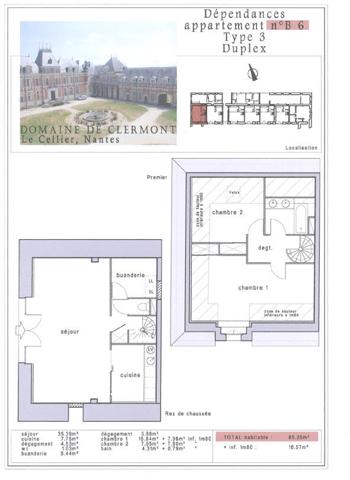 Appartement 3 pièces Château de Clermont