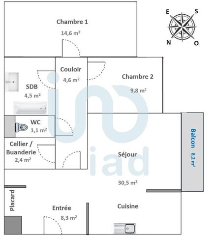 Appartement 3 pièces de 76 m² à Maurepas (78310)