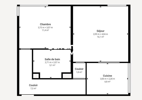 Vente appartement à Brest, 2 pièces 49.16m²
