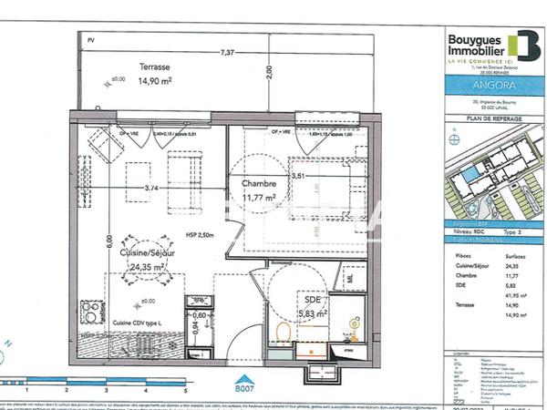 Location Appartement 2 pièces 41.95 m² - Laval 53000