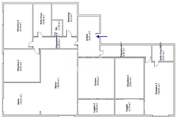 Appartement T5 / T6, secteur Pigonnet