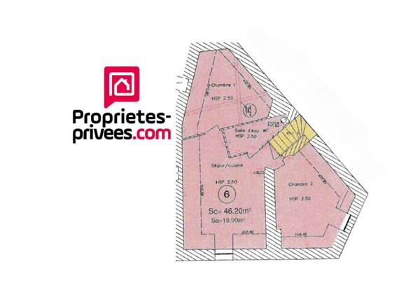 Appartement Nonancourt centre 3 pièce(s) 46.20 m2 2 chambres jardin 96000 FAI
