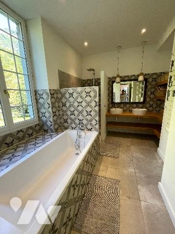 Maison maître 260 m², terrain arboré de 4925 m², piscine,dépdces.DPE D/D. Avec revenu locatif poss.