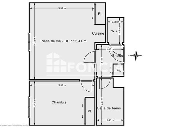 Location Appartement 2 pièces 33.86 m² - 11 RUE EMILE DIDIER APPT LOT 4025 PORTE 25 RESIDENCE LE SUFFREN Arras 62000