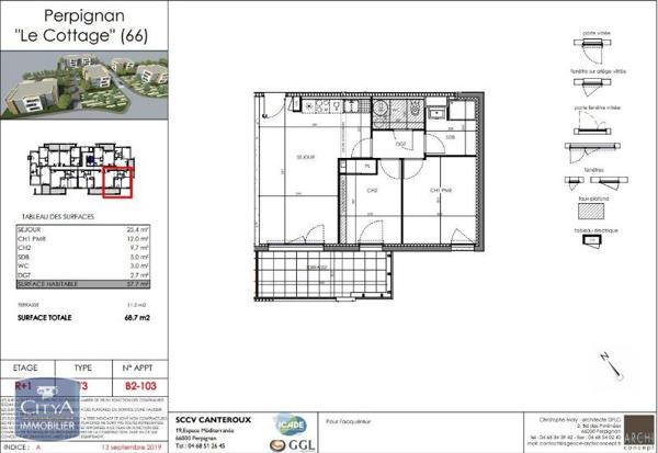 Appartement à louer 3 pièces 57.7m² Perpignan (66000)