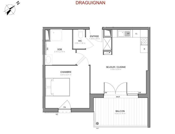 Appartement à vendre 2 pièces 42 m² Draguignan