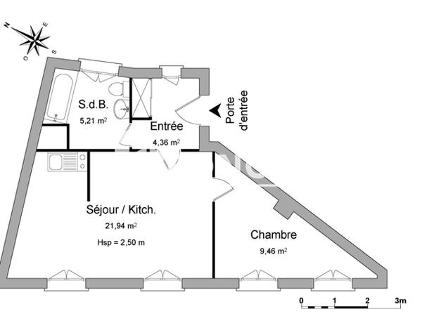 Location Appartement 2 pièces 40.97 m² - 1 PLACE SAINT THOMAS Strasbourg 67000