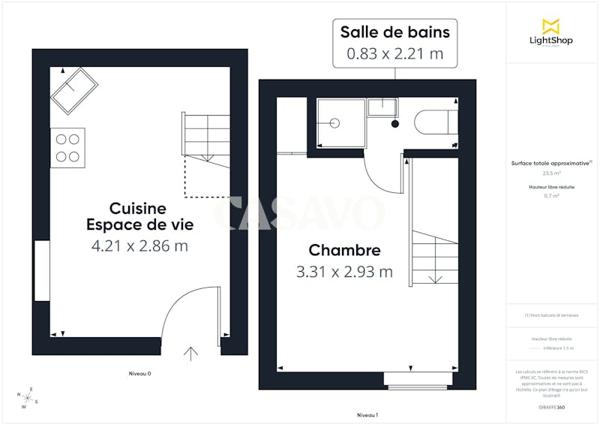 Vente Maison 2 pièces de 23m² - 91450 Soisy-sur-Seine