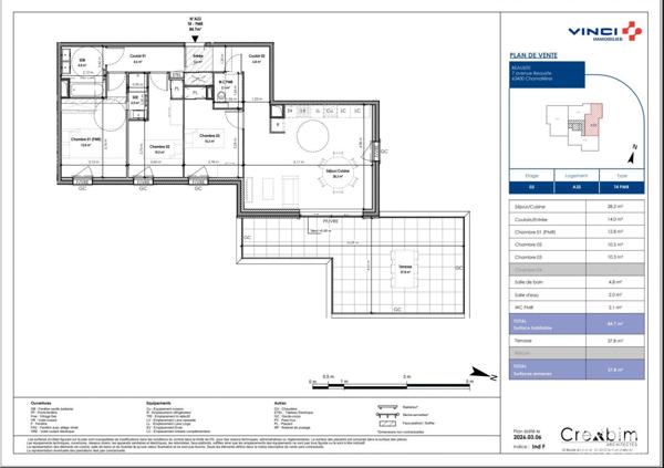 Appartement à vendre 4 pièces 84 m² Chamalières