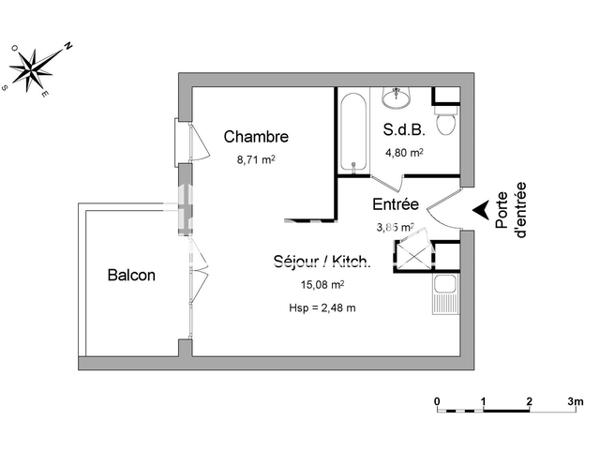 Location Appartement 2 pièces 32.44 m² - RD 307 Saint-jean-de-luz 64500