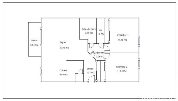 Appartement à vendre 3 pièces 62,55 m² Cugnaux