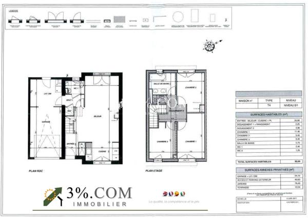 Maison 4 pièce(s) 3 chambre(s) 86 m²