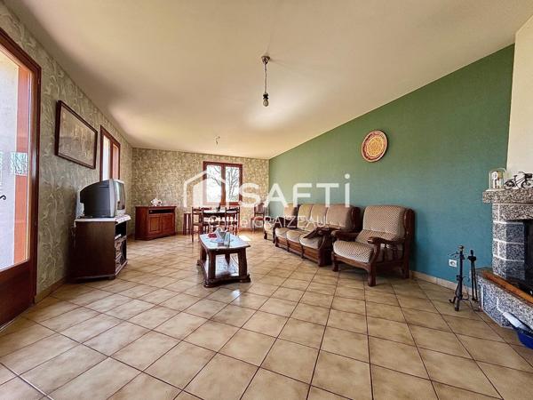 Maison de plain-pied, 95 m² habitables, garage