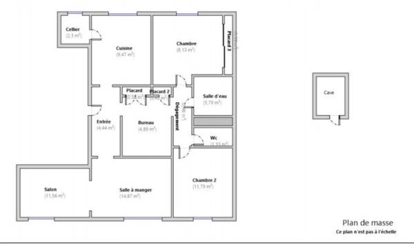 secteur Métare/Parc de l'Europe, T4 de 79 m² avec cave.