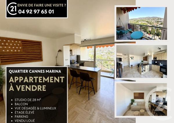 Appartement F1 à vendre  1 pièce - 27,90 m 2   MANDELIEU LA NAPOULE  - 06
