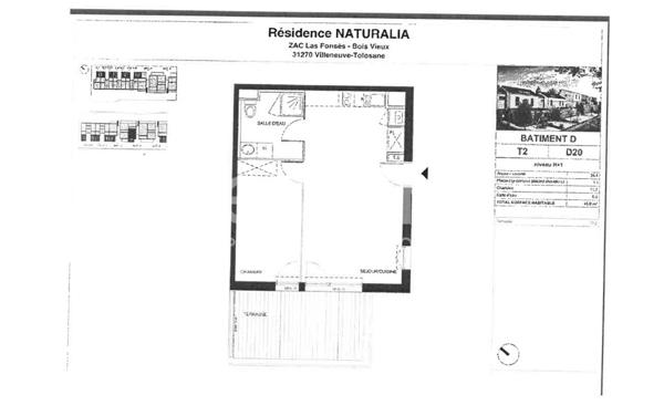 À LOUER T2 de 45 m²  Villeneuve-Tolosane (31270)