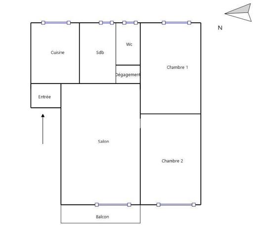 Appartement deux chambres avec balcon au calme - cave