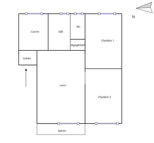 Appartement Caluire Et Cuire 3 pièce(s) 47.89 m2 avec balcon au calme