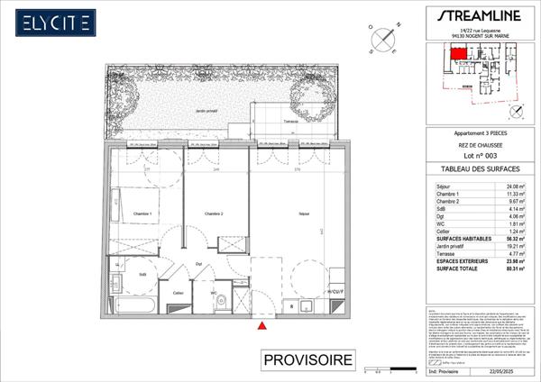 Appartement Nogent Sur Marne 3 pièce(s) 56.32 m2