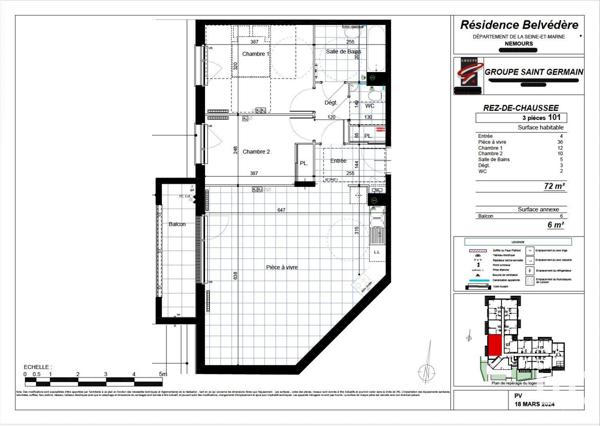 Appartement à vendre 3 pièces 71 m² Nemours