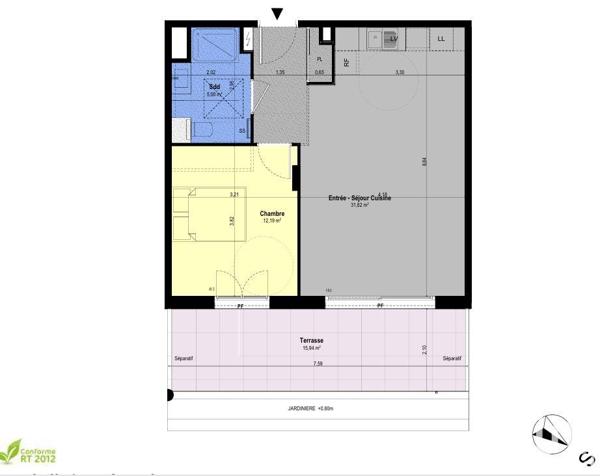 Appartement à vendre 2 pièces 49 m² Châteauneuf-Grasse