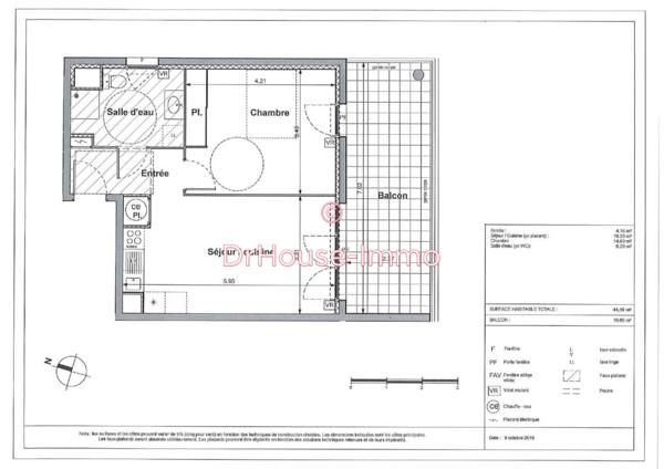 Appartement à vendre 2 pièces de 44 m²
