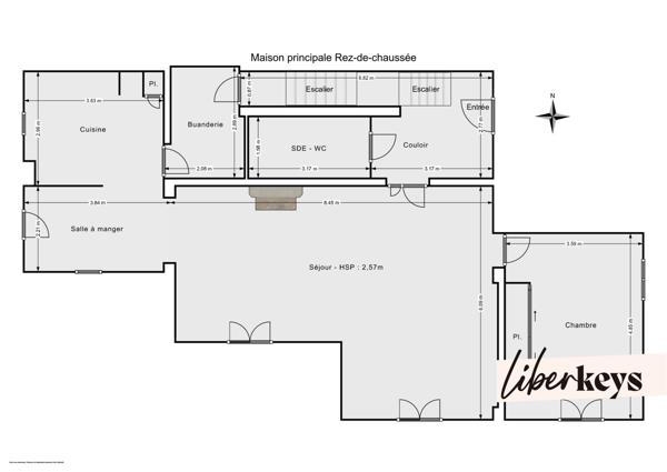 Maison T4 (144m²) + T2 (42m²) + garage (45m²) sur 2159m² constructible I Rougiers