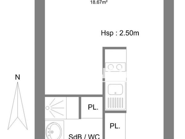 Location Studio 22.72 m² - 19, AVENUE DE LA MARNE Tarbes 65000
