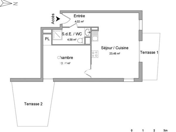 Location Appartement 2 pièces 45.22 m² - 46 RUE DE CANNES Cannes 06150