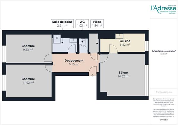 Appartement Saint Maurice 3 pièce(s) 52 m2