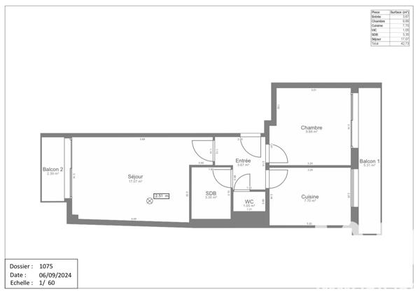 Appartement à vendre 2 pièces 43 m² Paris 15