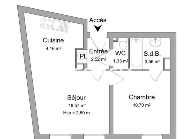 Location Appartement 2 pièces 40.84 m² - 16 A 18 RUE DE L'INTENDANCE Valenciennes 59300