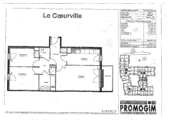Appartement Ermont 3 pièce(s) 67.46 m2